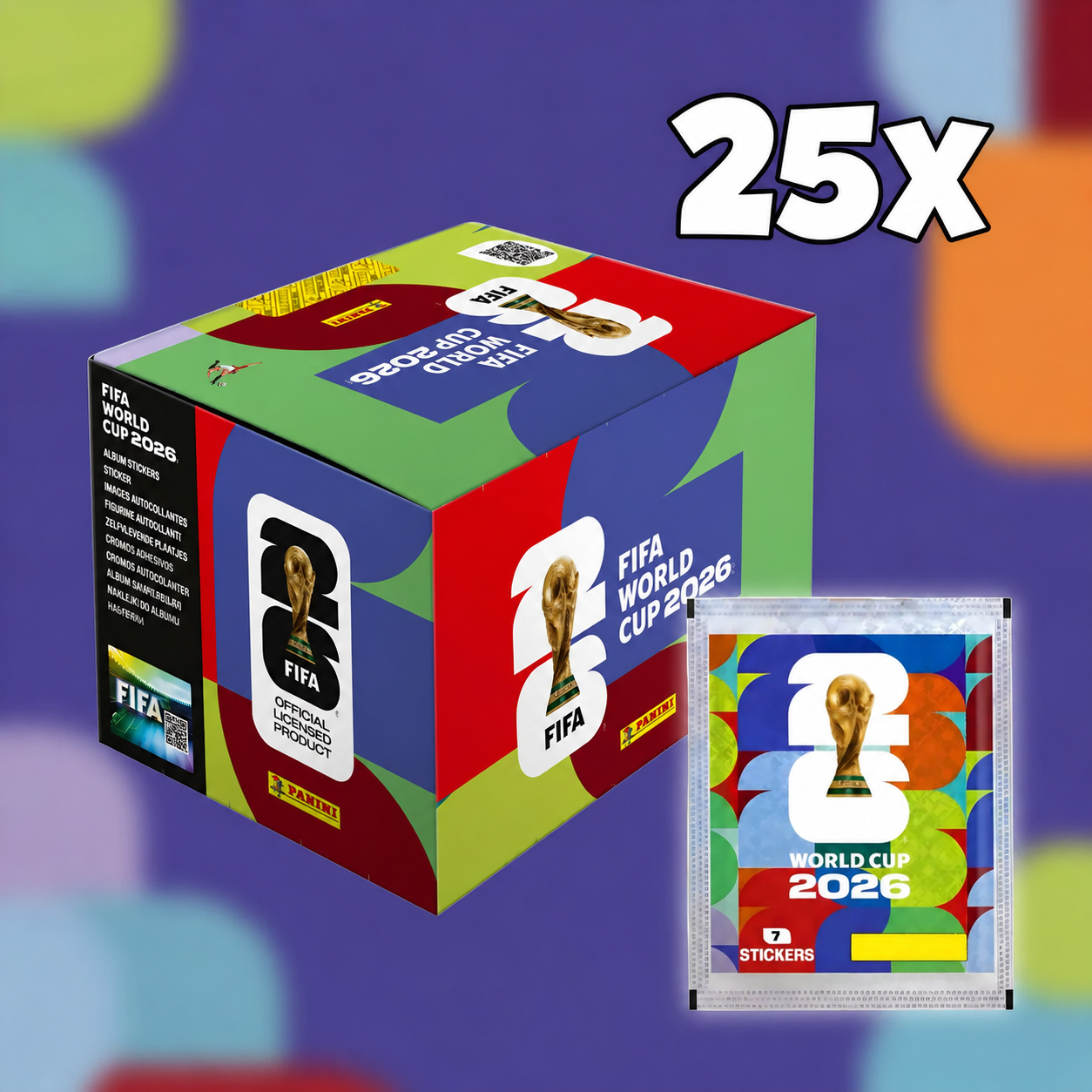 FIFA World Cup WM 2026 Sammelsticker (7 Sticker je Pack)