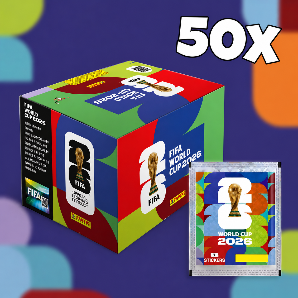 FIFA World Cup WM 2026 Sammelsticker (7 Sticker je Pack)